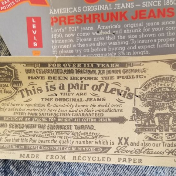 Vintage 80s Deadstock Levi's 501 Light Wash Button Fly Jeans- 40 x 31, USA Made - Picture 10 of 16